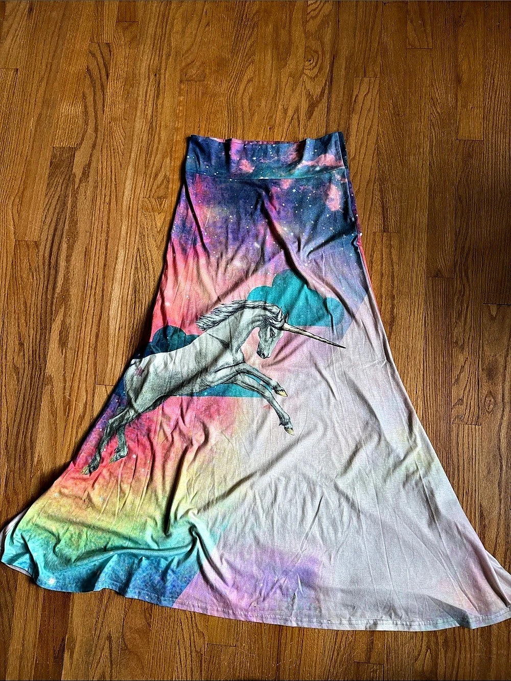 Whimsical Maxi Unicorn Skirt in Pink & Blue